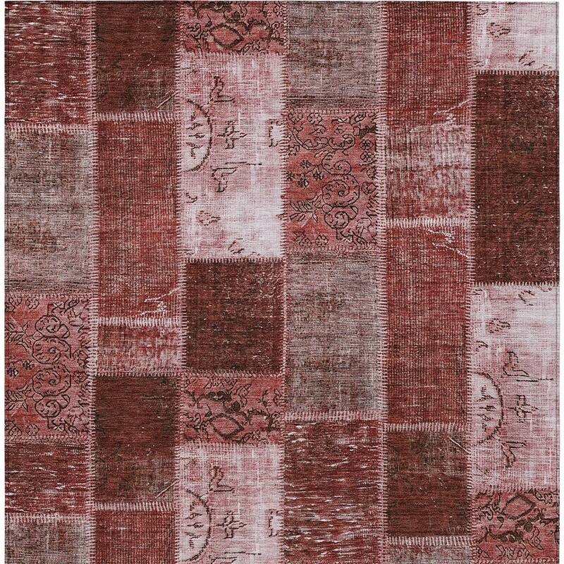 HomeRoots Patchwork Traditional Rectangle Outdoor Rug