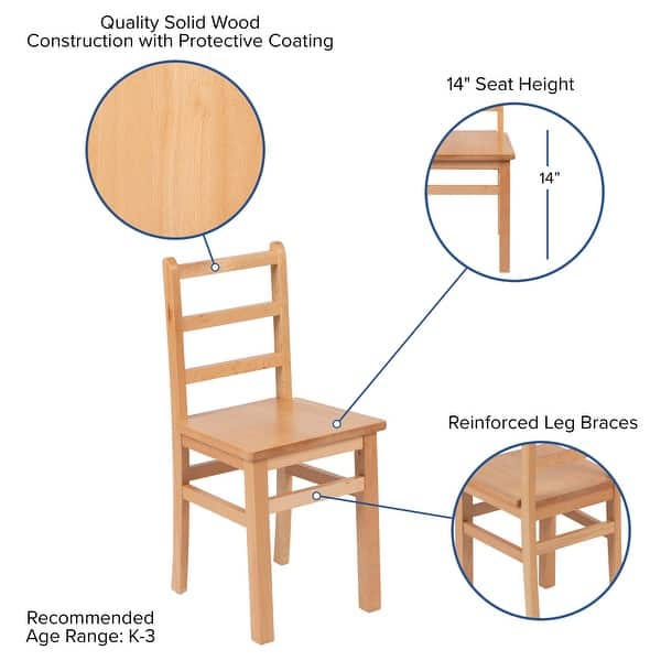 Shop Kids Natural Solid Wood Table And Chair Set For Classroom Playroom Kitchen On Sale Overstock 31702805