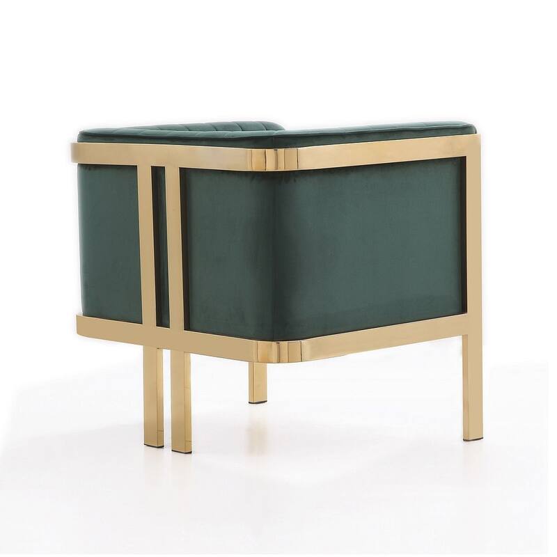 Manhattan Comfort Paramount Brass Velvet Accent Armchair (Set of 2)