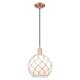 Option White Glass with White Rope / Antique Copper
