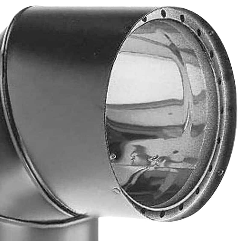 DuraVent DVL 6DVL-E90 Galvanized Double Wall Stove Pipe 90 Degree Elbow, Black - 3.3