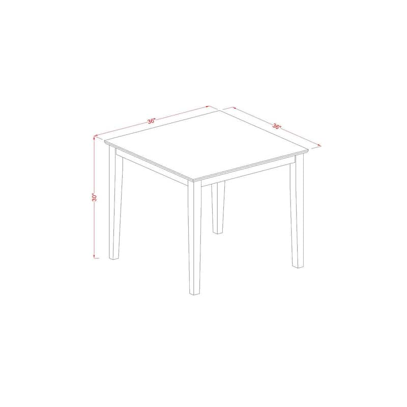 HomeStock 5-Piece Square Natural Oak Finish Solid Wood Top Dining Table with 4 Chairs