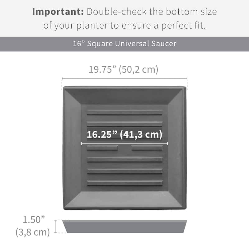Universal Square Plant Saucer, Heavy Duty Drip Tray