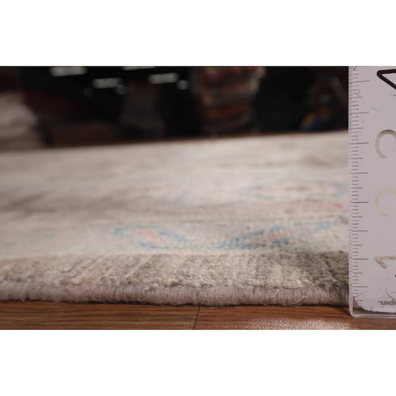 Brown Oushak Vegetable Dye Turkish Area Rug Handmade Wool Carpet - 8'3"x 9'10"