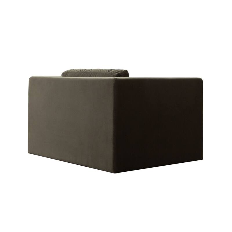 Roe Accent Chair, Moss Green Performance Velvet, Track Arms