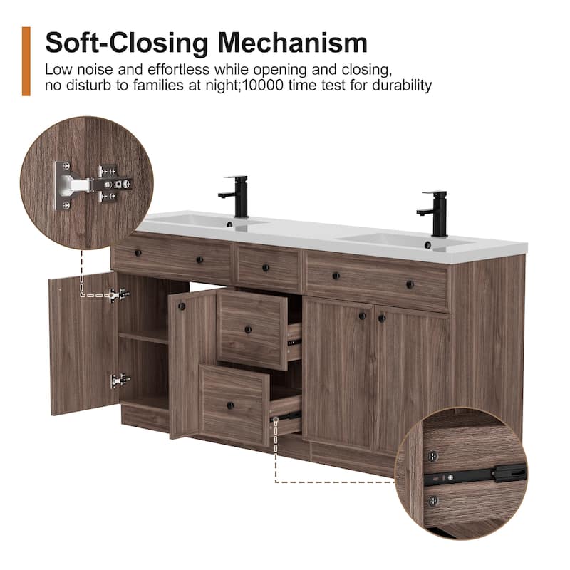 36"/48"/60"/72" Bathroom Vanity Set with Sink & Faucet