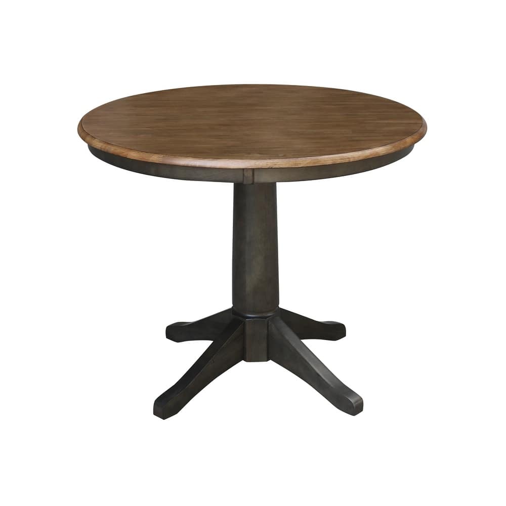 International Concepts Solid Wood 36" Round Pedestal Dining Table