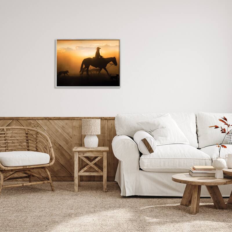 Stupell Western Horse at Sunset Framed Giclee Art Design by PBurchettePhoto
