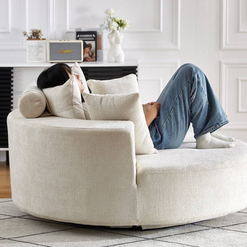 Comfortable Chenille Foam Swivel Chair for Various Rooms, Enhancing Relaxation