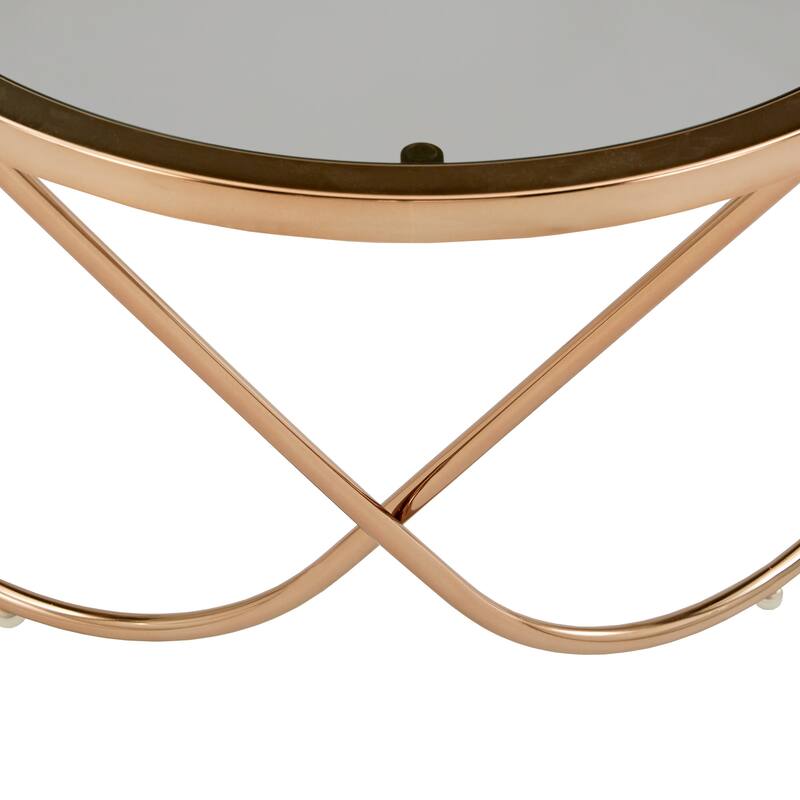 Olomouc Champagne Gold Finish Coffee Table with Smoked Glass Top by iNSPIRE Q Bold