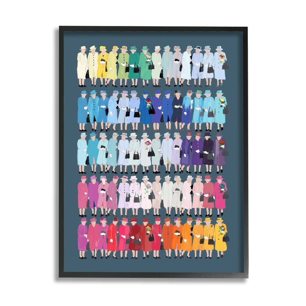 Stupell Varied Pop Style Royal Queen Fashion Rainbow Framed Wall Art, Design by Amelia Noyes
