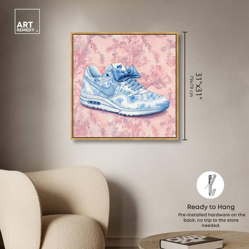 Blue Bow Sneaker II Canvas by Art Remedy