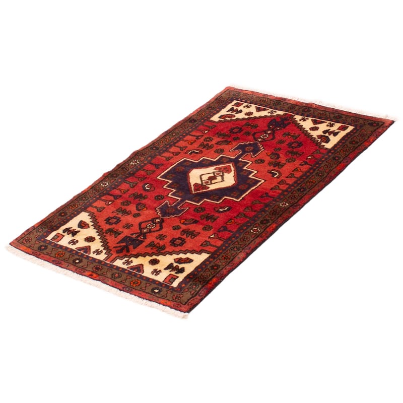 ECARPETGALLERY Hand-knotted Andelz Red Wool Rug - 3'1 x 4'6