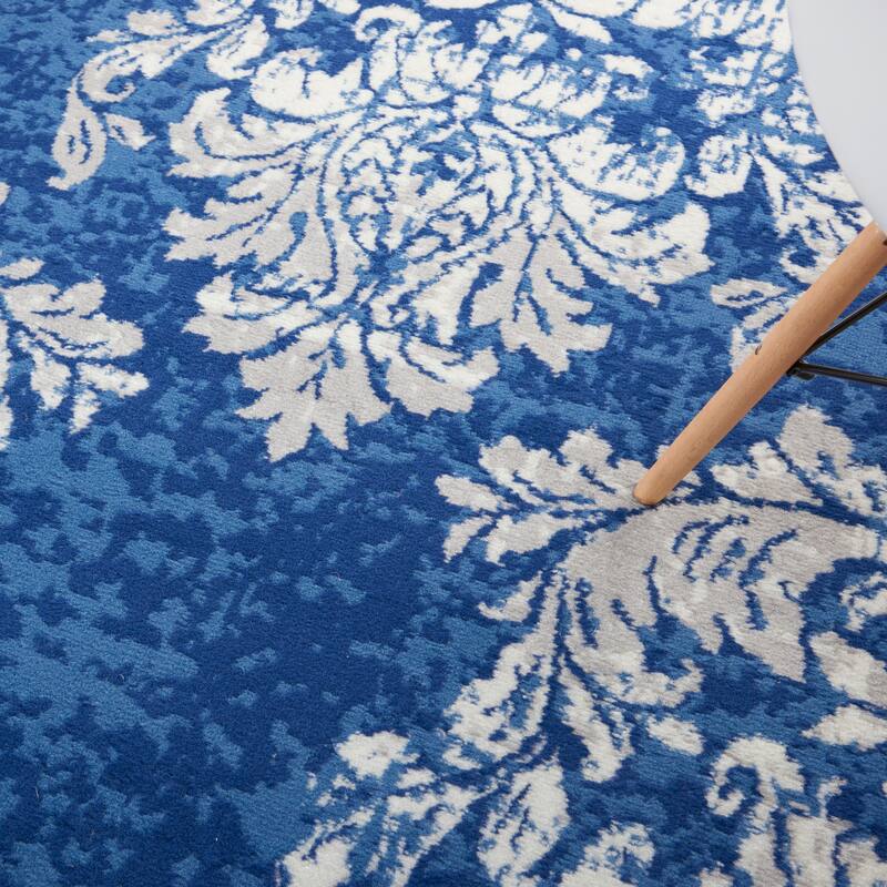 Nourison Whimsicle French Country Botanical Ivory Navy Area Rug