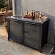 preview thumbnail 84 of 93, 100% Solid Wood Outdoor Kitchen Cabinet Set, Modular Patio BBQ Island Sideboard Buffet Pantry