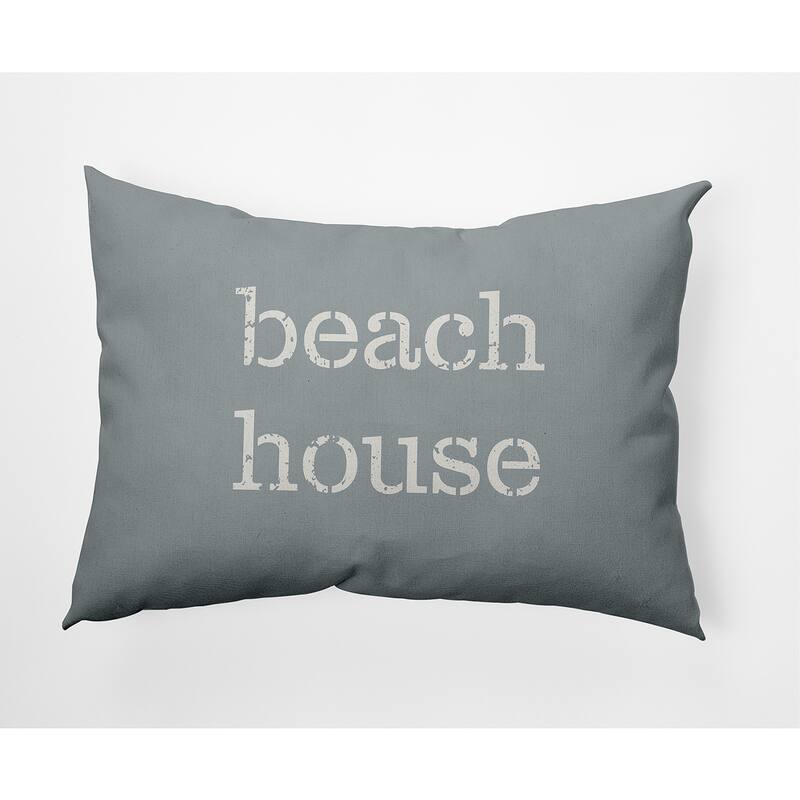 Beach House Nautical Decorative Indoor Pillow - Pretty Grey - 14" x 20"