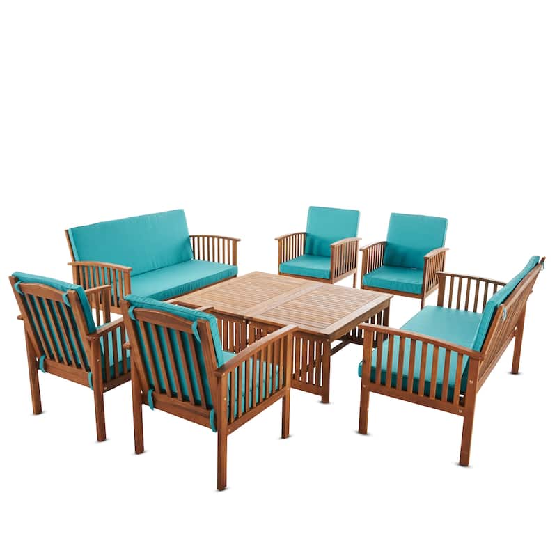 Carolina Acacia 8-piece Outdoor Sofa Set by Christopher Knight Home