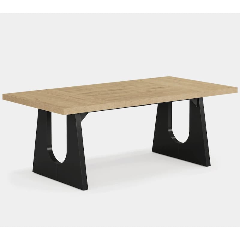71" Farmhouse Dining Table for 6-8, Large Rustic Rectangular Kitchen & Dinner Table with Solid Wood Legs