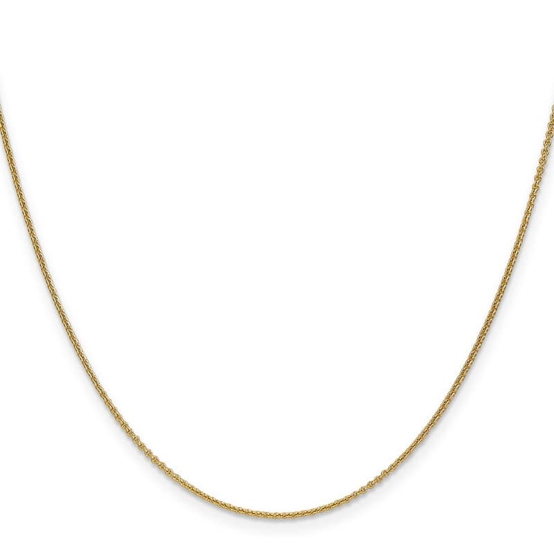 Curata Italian Solid 18k Yellow Gold 1.15mm D/C Cable Chain Necklace Length Options: 16 18 20