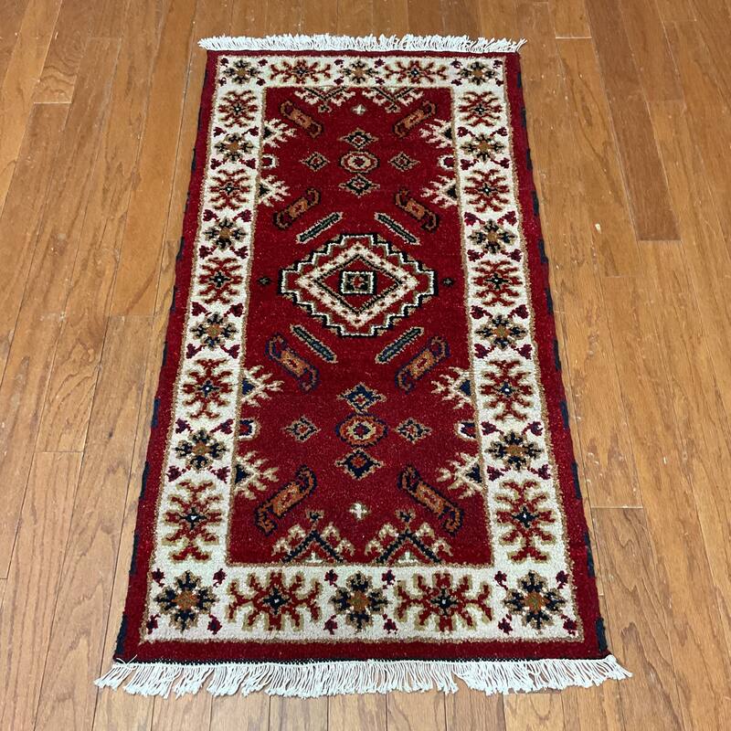 HERAT ORIENTAL Handmade Kazak Wool Rug - 2'2" x 4'