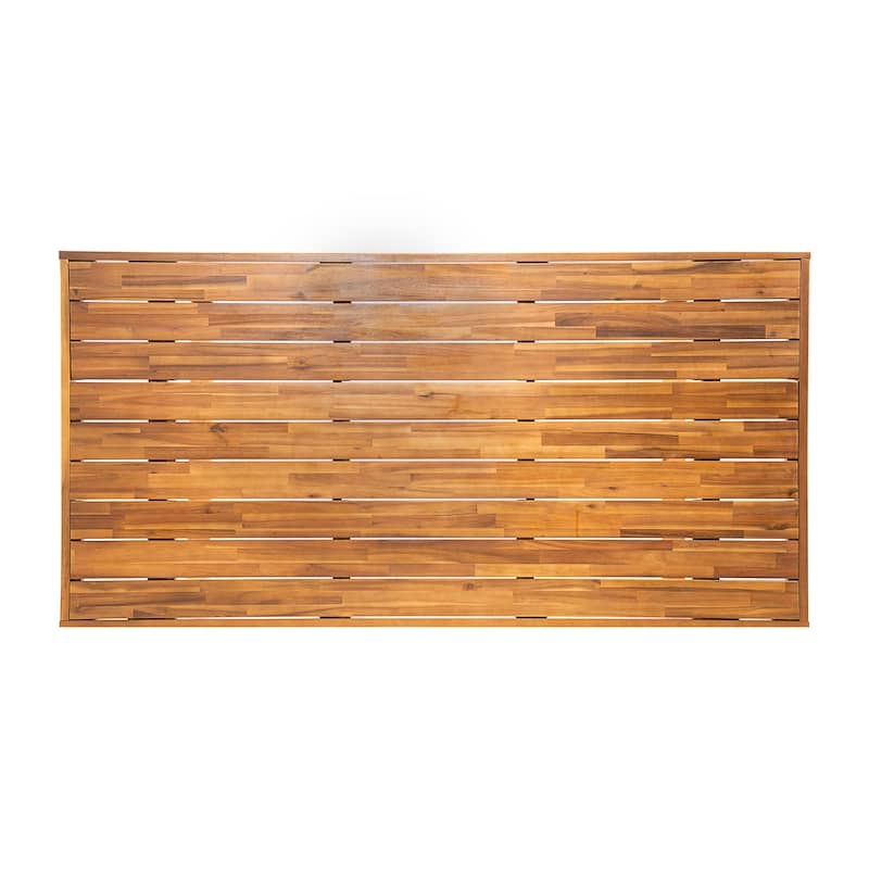 Christopher Knight Home - Modern Outdoor Acacia Wood Dining Set with Cushions and Handwoven Rope Chairs