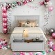 preview thumbnail 10 of 16, Twin Size Platform Bed with Under-bed Drawer, Gray White