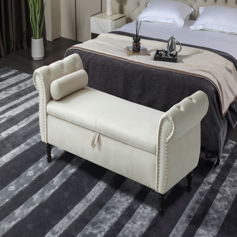 63" Storage Rectangular Sofa Stool
