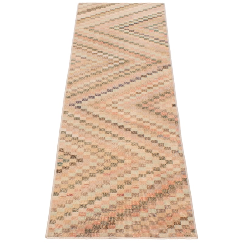 ECARPETGALLERY Hand-knotted Antalya Vintage Beige Wool Rug - 2'6 x 9'6