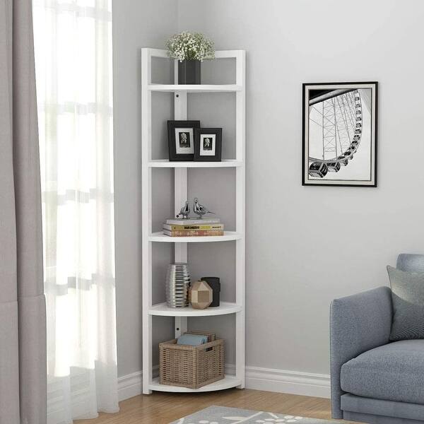 Shop 5 Tier Corner Shelf Corner Storage Rack Plant Stand Small Bookshelf Overstock 29157717 Black Espresso