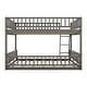 preview thumbnail 10 of 11, Gray Full XL over Queen Size Bunk Bed with Ladder & Guardrails