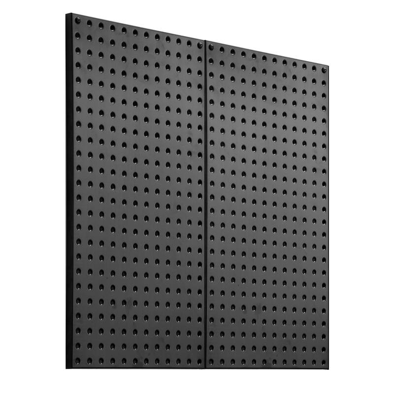 Black Steel Pegboard Panel, Rustproof for Garage Tool Storage - Without Accessories