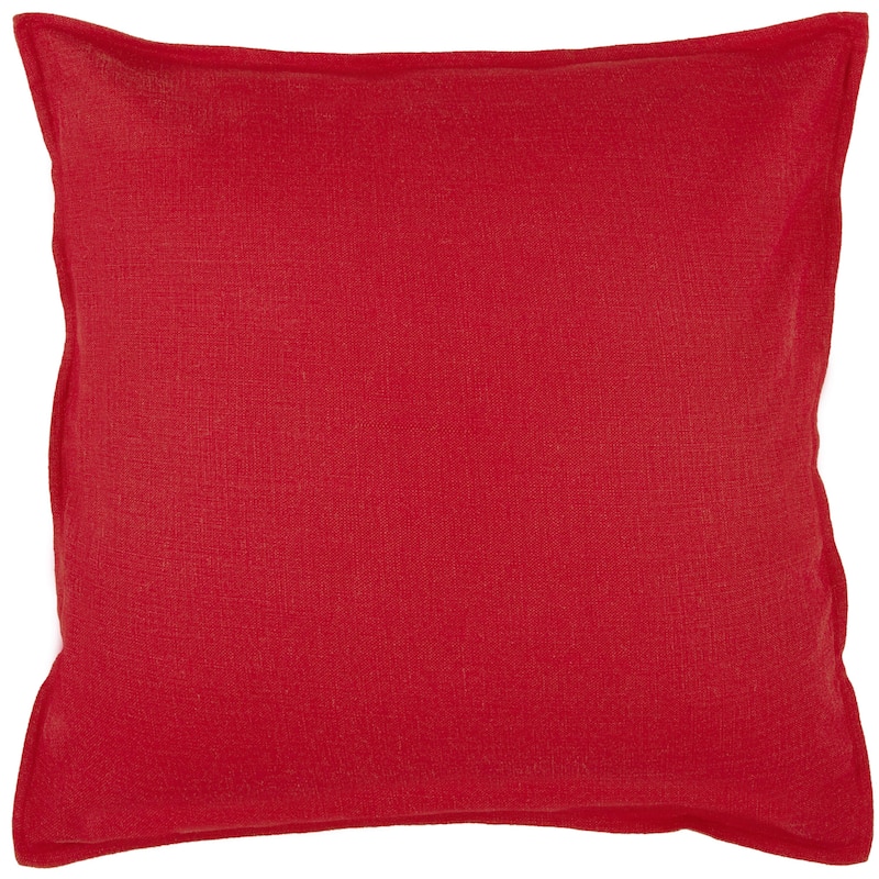 Rizzy Home Cotton Slub Solid Decorative Throw Pillow - Red - Down Alternative
