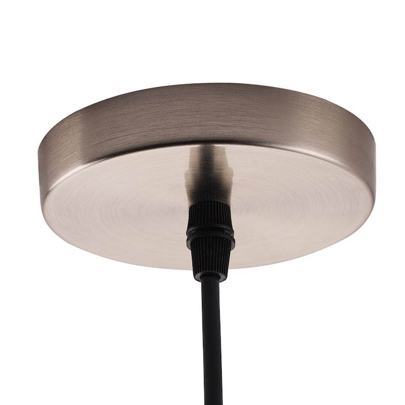 Farmhouse 1-Light Blue Bubble Glass Design Brushed Nickel Pendant