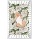 preview thumbnail 3 of 4, Boho Flower Floral Girl Fitted Mini Portable Crib Sheet Ivory Shabby Chic Bohemian Watercolor Garden Nature Modern Elegant Beige