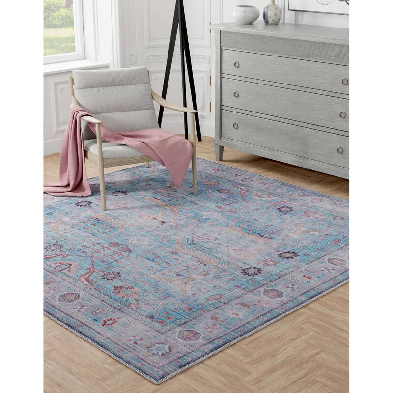 Contemporary Glane Collection Area Rug - 10'6" Square - Blue
