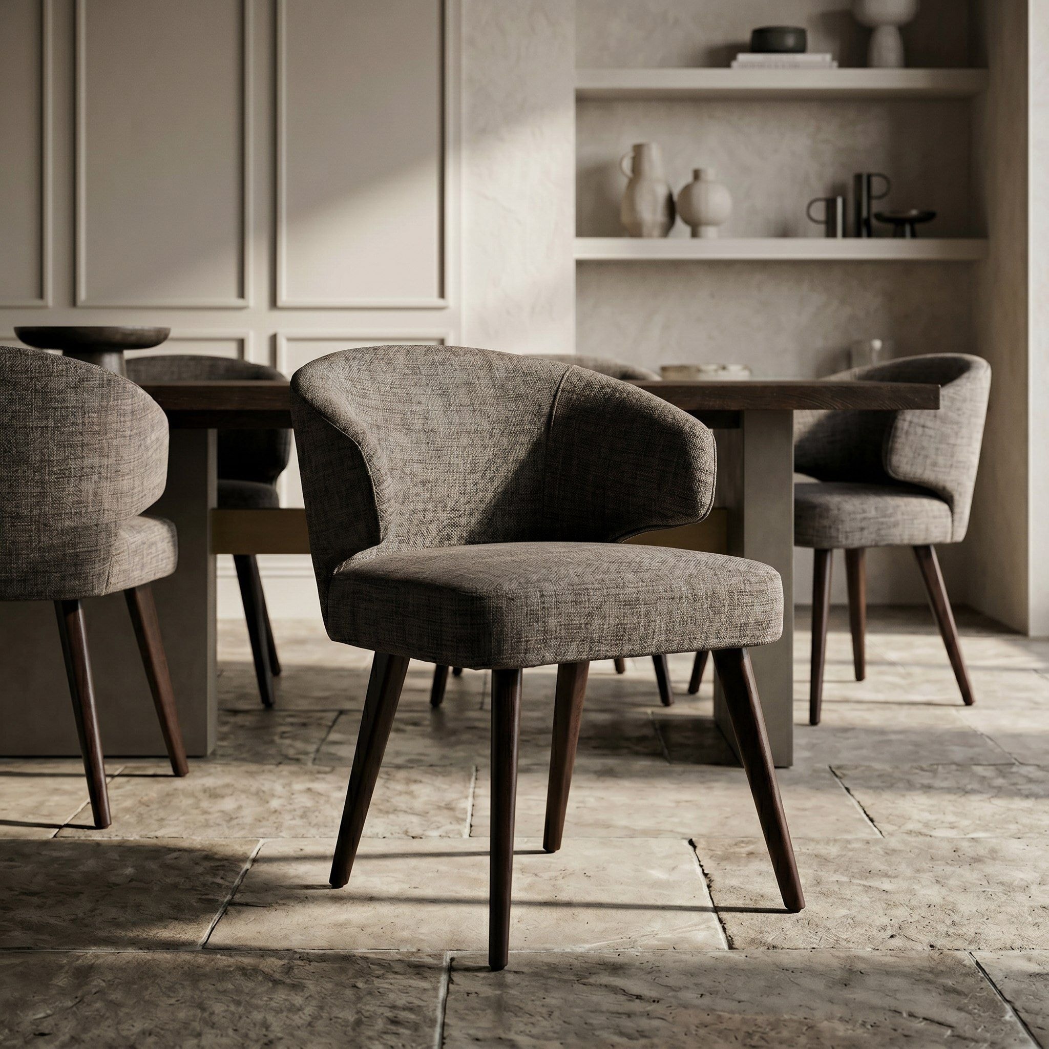 Modrest Bennet Grey Fabric Dining Chair
