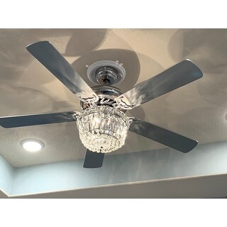 Shop Galileo 52 Inch 5 Blade Chrome Lighted Ceiling Fans
