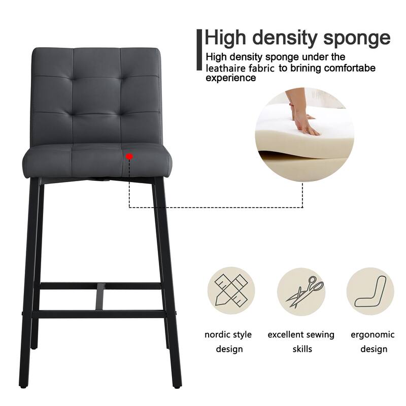 2PCS Bar chairs,Dining chairs.Bar stool with Durable Electroplated Metal Legs