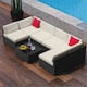 Option Black Wicker / Off White Cushions