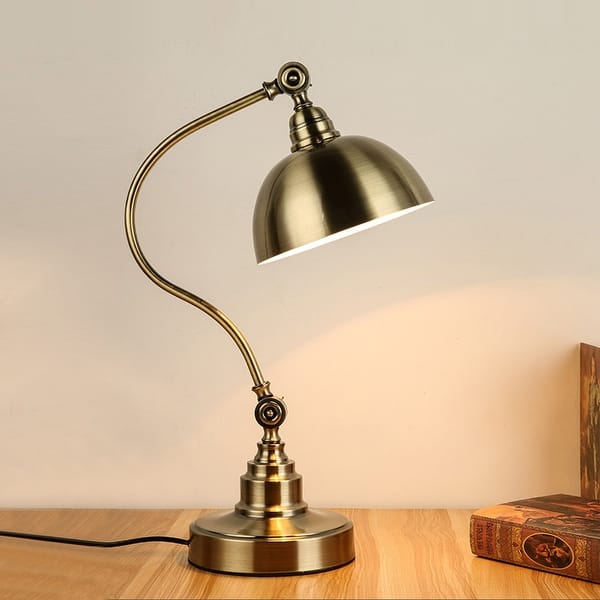 Knuppel weerstand ontrouw Modern Industrial Desk Lamp Adjustable Task Table Lamp Brass Finish - 21.6"  Height - Overstock - 34471814