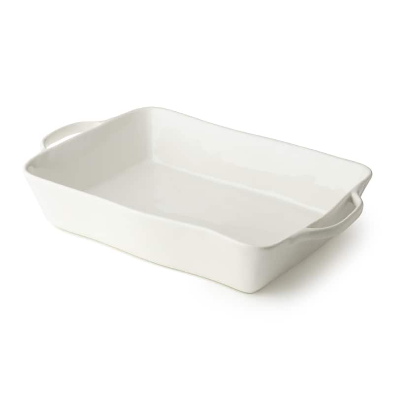 Certified International Linen Cream Large Rectangular Baker 16" x 10.25" x 3"