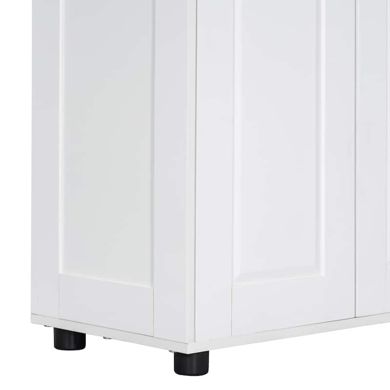 Double Door Wood Bathroom Moisture Proof Storage Cabinet w/ Shelves