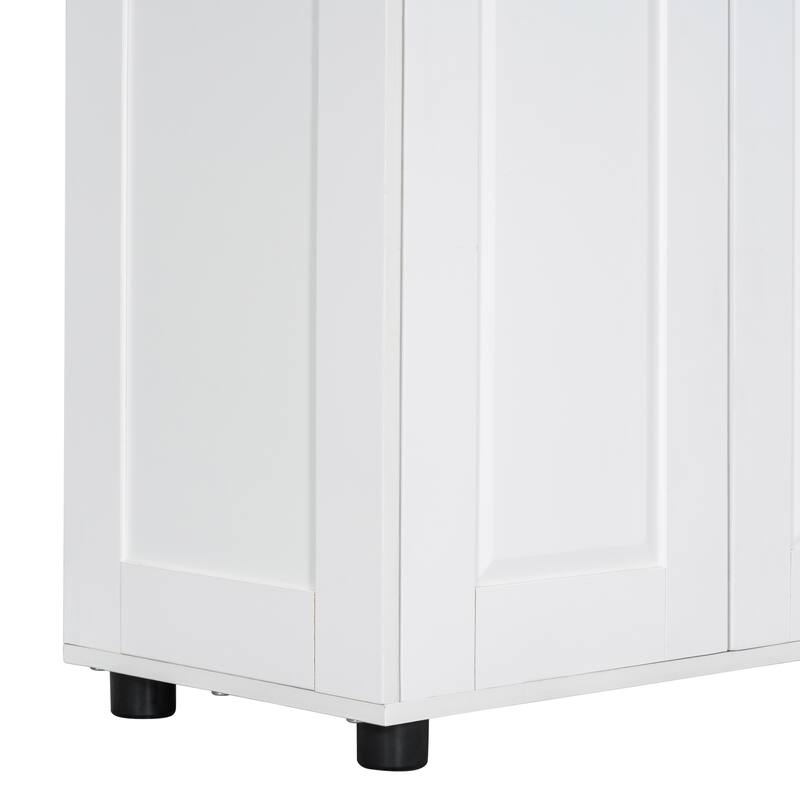 Roomfitters Storage Cabinet with 2 Doors Adjustable Shelf for Bathroom or Office Painted MDF Freestanding Unit, White