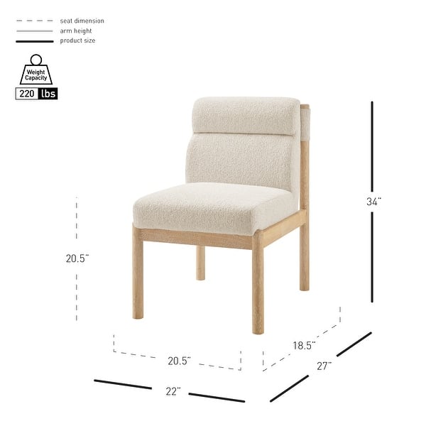 dimension image slide 0 of 5, NPD Furniture Micah Boucle Dining Side Chair