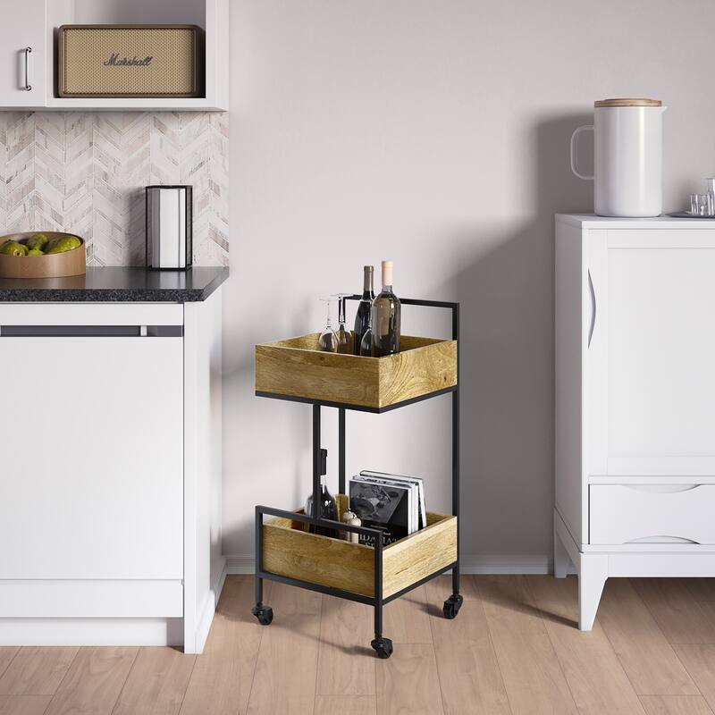 Hobbs - 16" Bar Cart - Natural