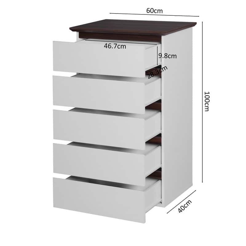 One Modern 5-Drawer Storage Chest Dresser Drawer