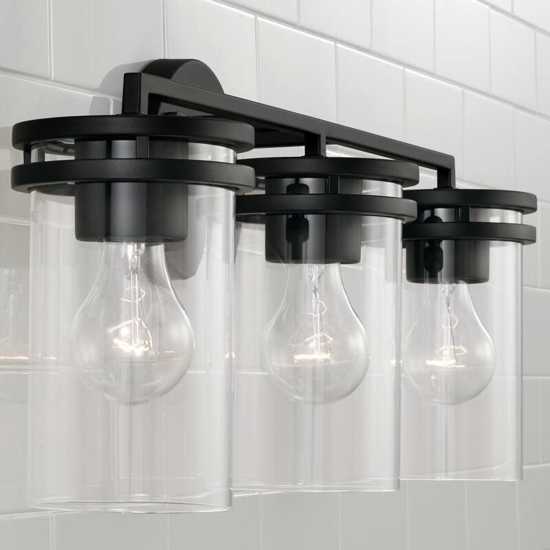 Fuller 3-light Bath/ Vanity Fixture w/ Clear Glass