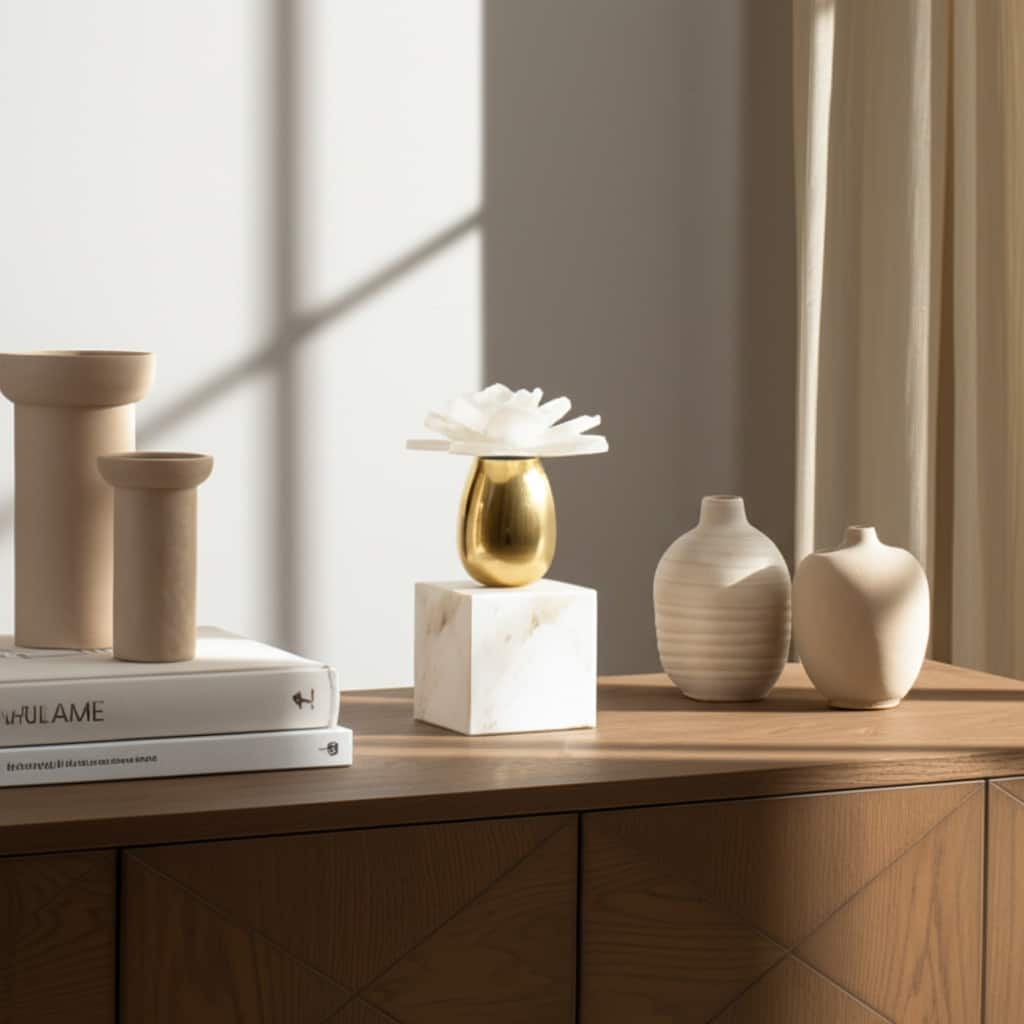 Marble Statue Elegant Floral Decorative Sculpture Object Home Decor