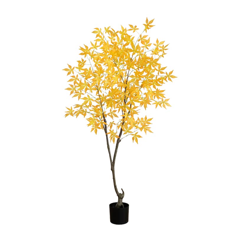 Maple Potted Artificial Tree - 5' - Orange and Red