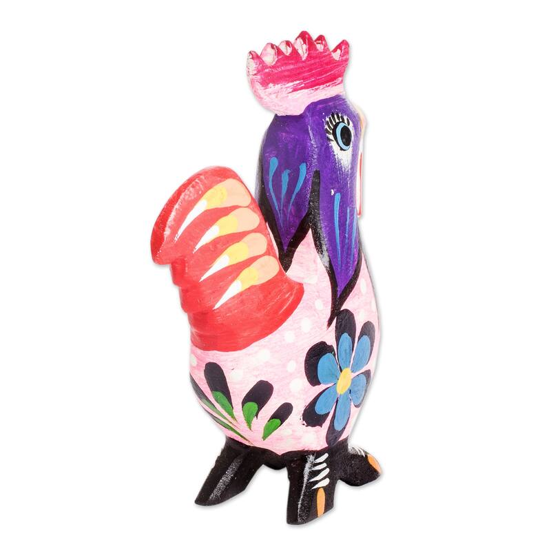 Novica Handmade Radiant Rooster Wood Figurine